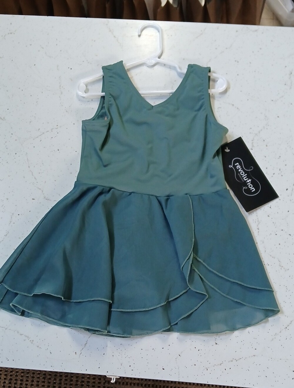 Revolution Girls' Teal Layered Chiffon Dance Dress